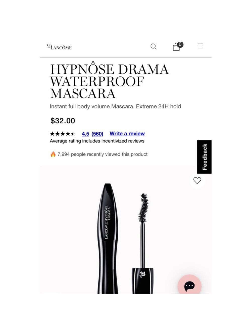 Lancôme Hypnôse Drama Waterproof Mascara - Black